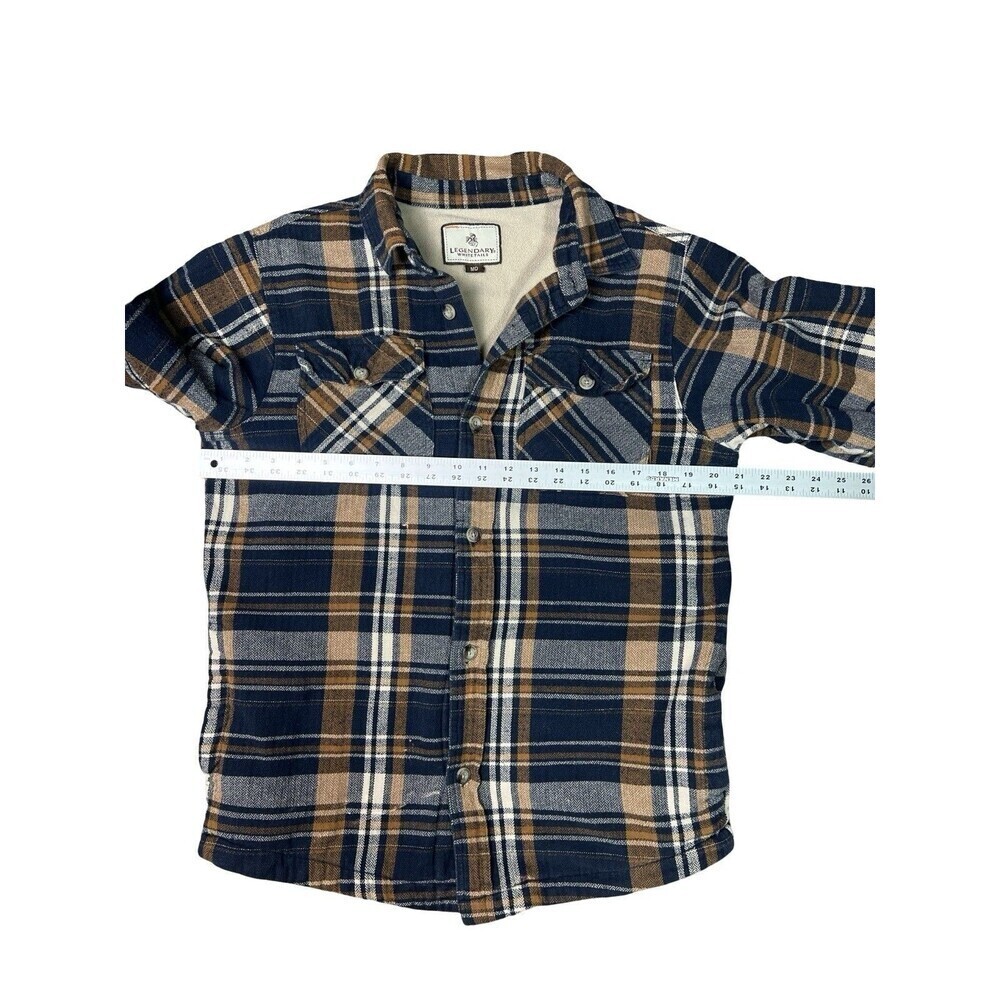 Legendary White Tails Fleece Lined Flannel Shacket Soft Warm Shirt Men M Pockets - Picture 8 of 14